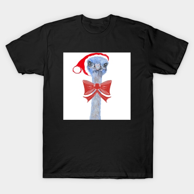 Santa Ostrich T-Shirt by Artanna